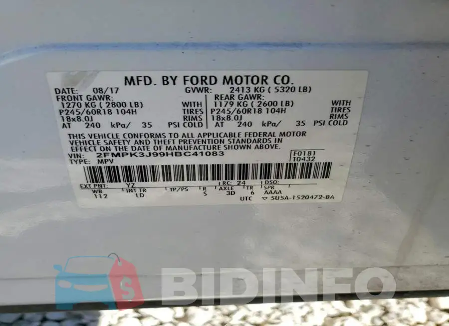 2FMPK3J99HBC41083 Photo# 12