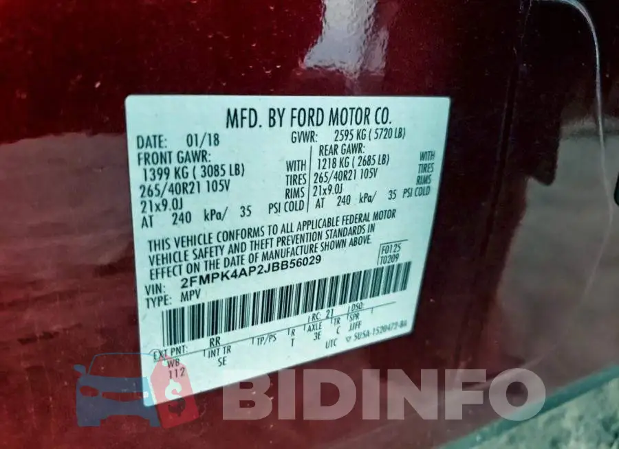 2FMPK4AP2JBB56029 Photo# 14