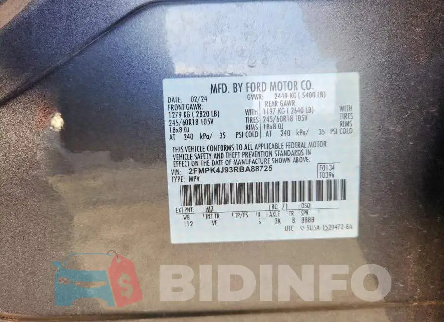 2FMPK4J93RBA88725 Photo# 13