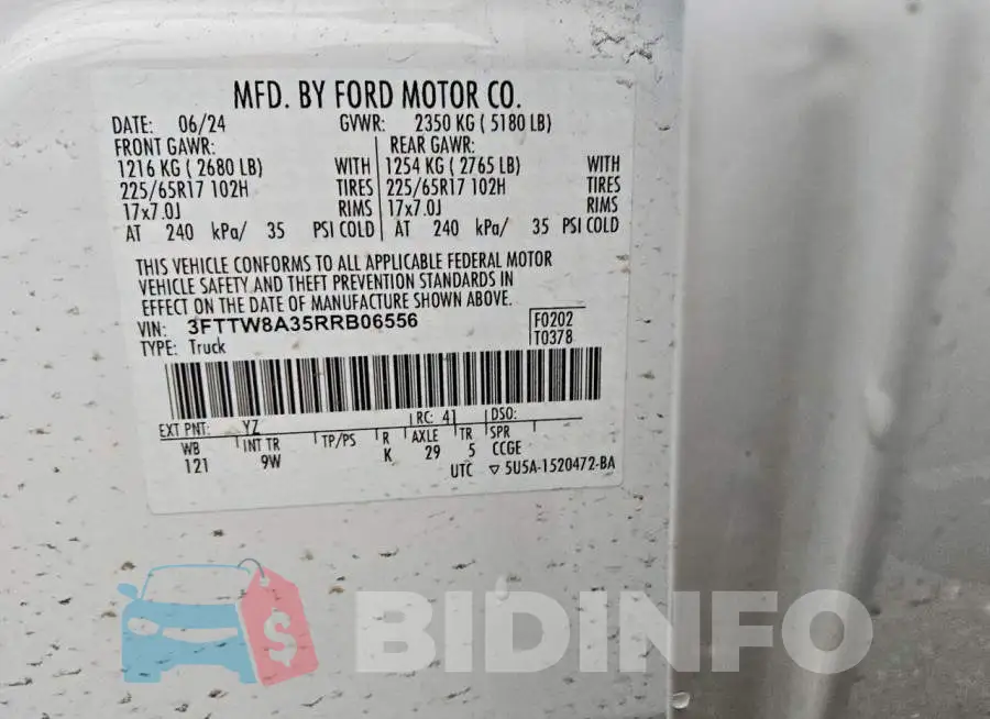 3FTTW8A35RRB06556 Photo# 12