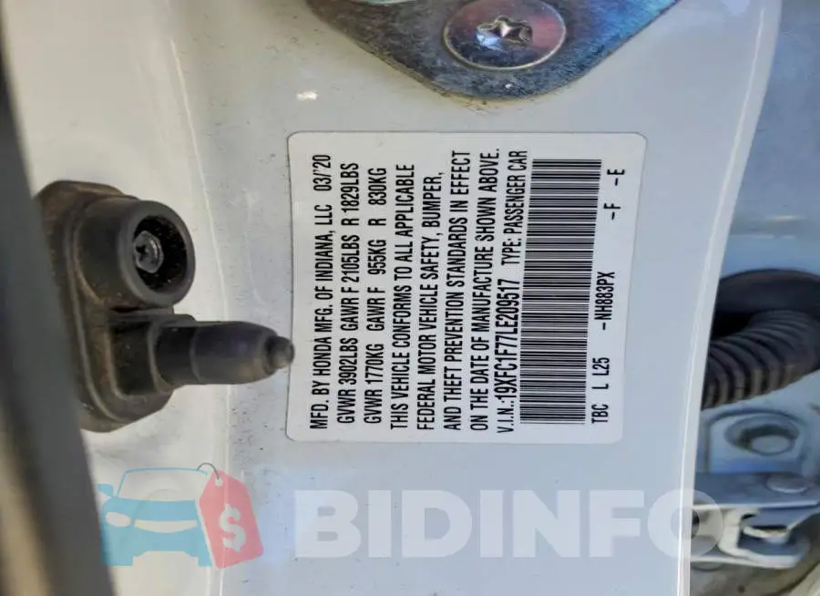 19XFC1F77LE209517 Photo# 13