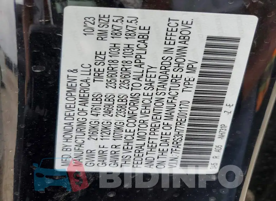 7FARS3H77RE001170 Photo# 13
