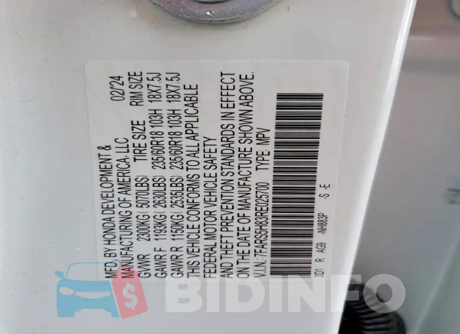 7FARS5H83RE025700 Photo# 13
