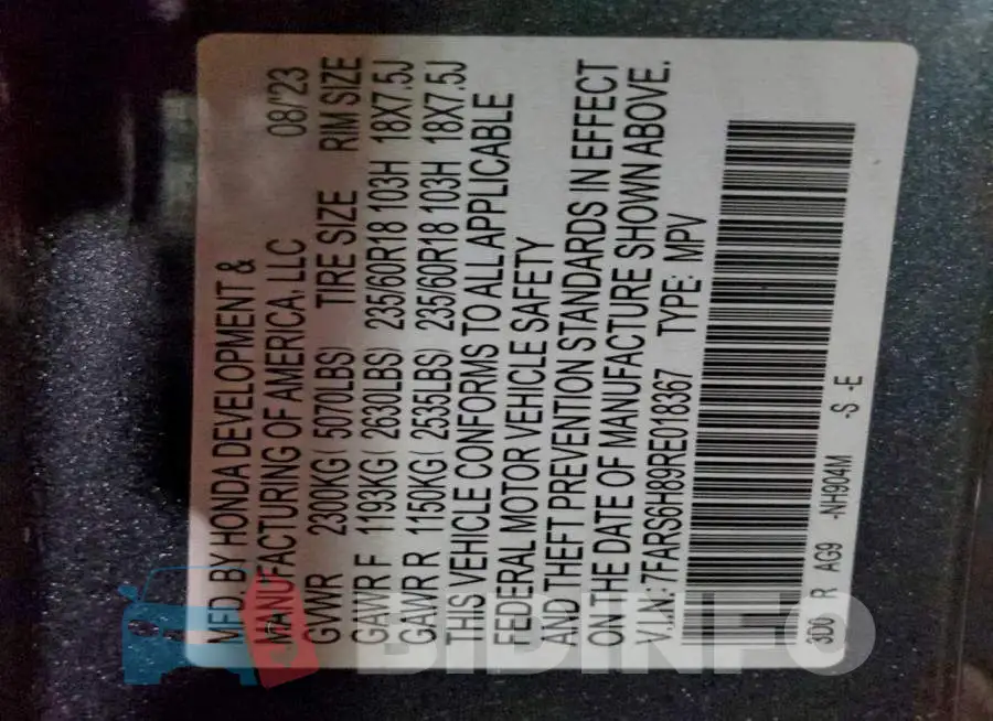 7FARS6H89RE018367 Photo# 13