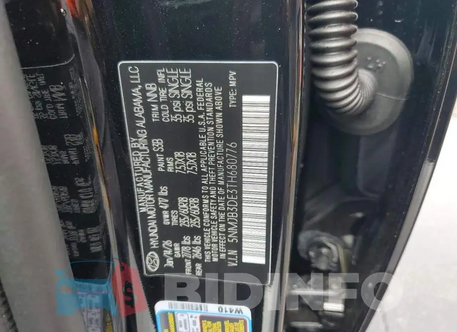 5NMJB3DE3TH680776 Photo# 12