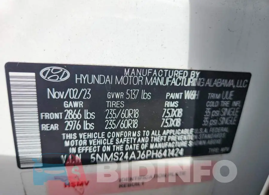 5NMS24AJ6PH641424 Photo# 13