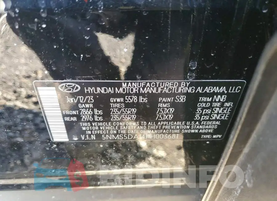 5NMS5DA14PH003681 Photo# 13