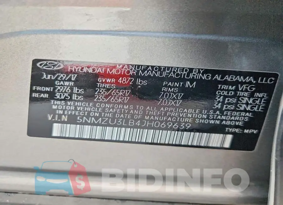 5NMZU3LB4JH069639 Photo# 14