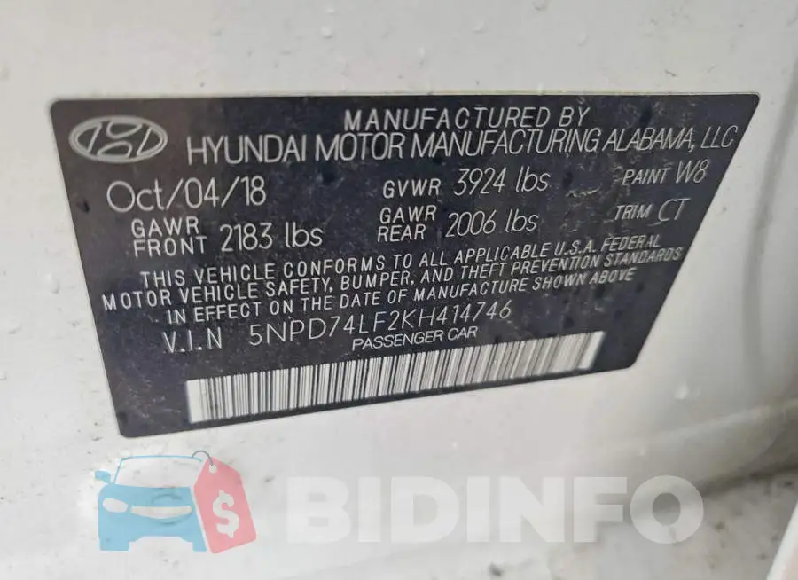 5NPD74LF2KH414746 Photo# 13