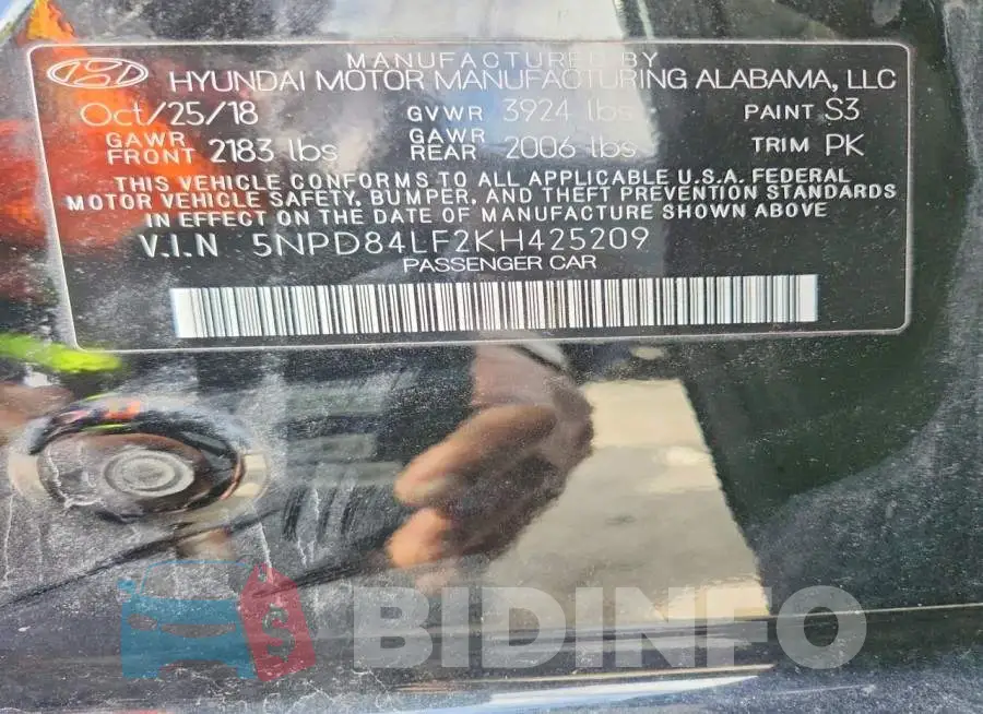 5NPD84LF2KH425209 Photo# 12