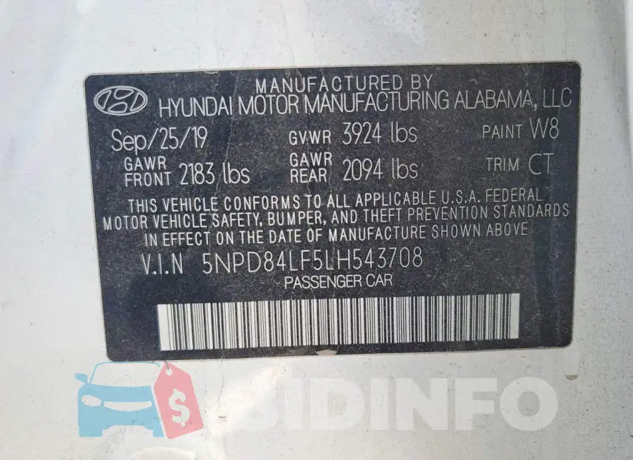 5NPD84LF5LH543708 Photo# 13