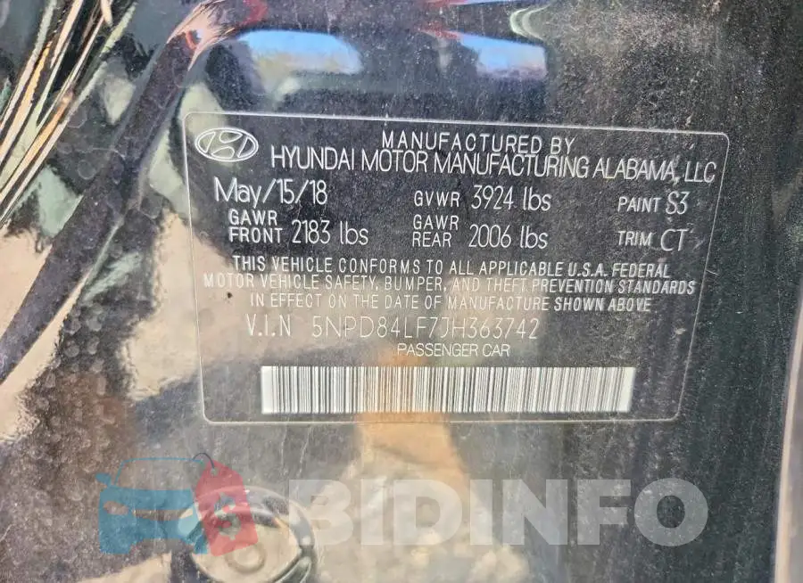 5NPD84LF7JH363742 Photo# 12