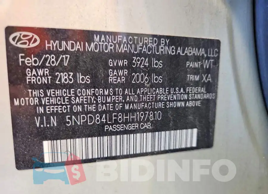5NPD84LF8HH197810 Photo# 13
