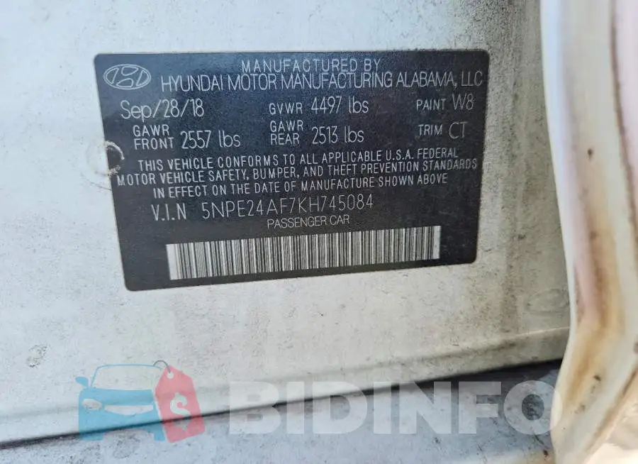5NPE24AF7KH745084 Photo# 13