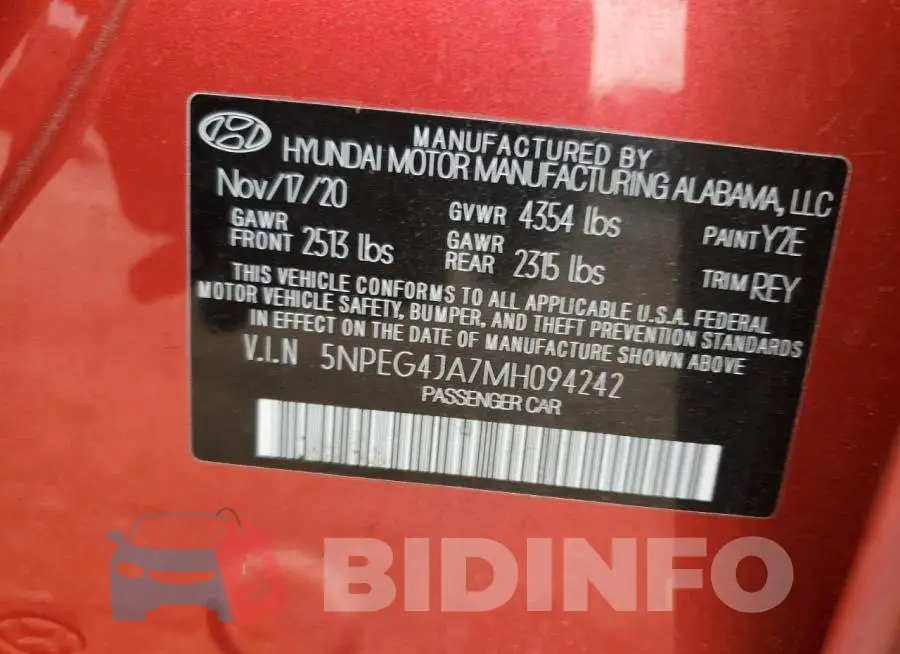 5NPEG4JA7MH094242 Photo# 13