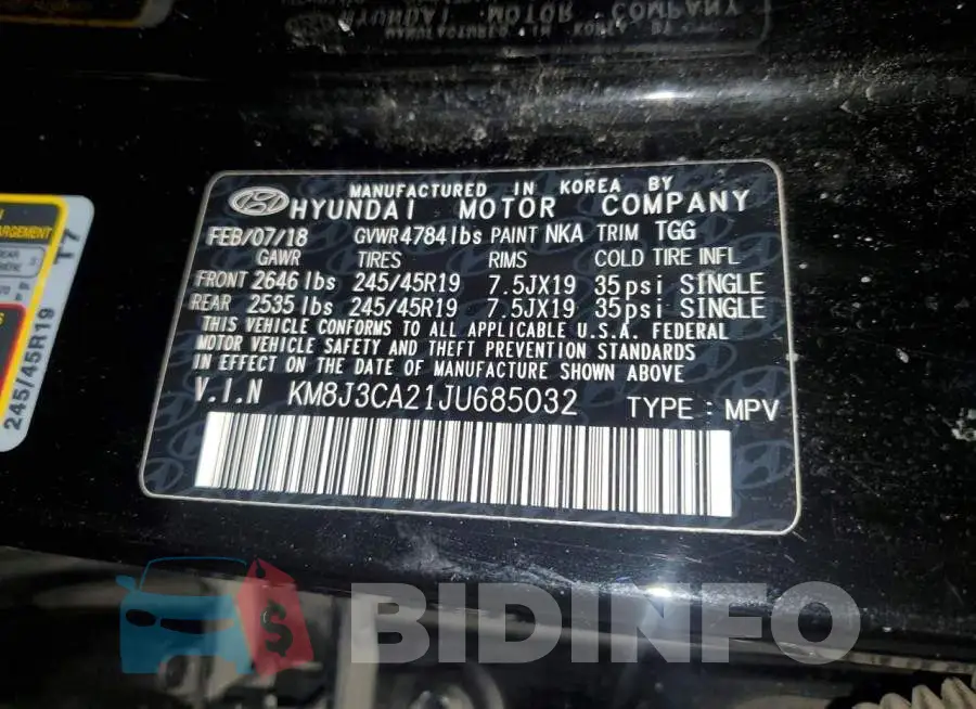 KM8J3CA21JU685032 Photo# 13