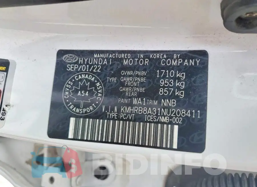 KMHRB8A31NU208411 Photo# 14
