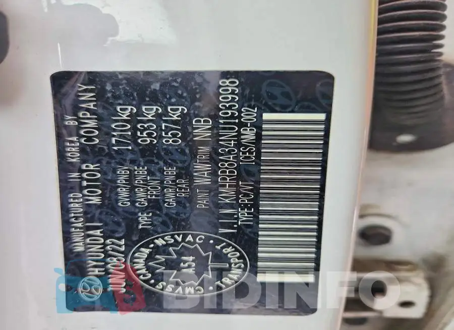 KMHRB8A34NU193998 Photo# 12