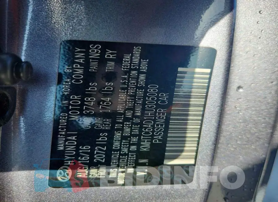 KMHTC6AD1HU305080 Photo# 13