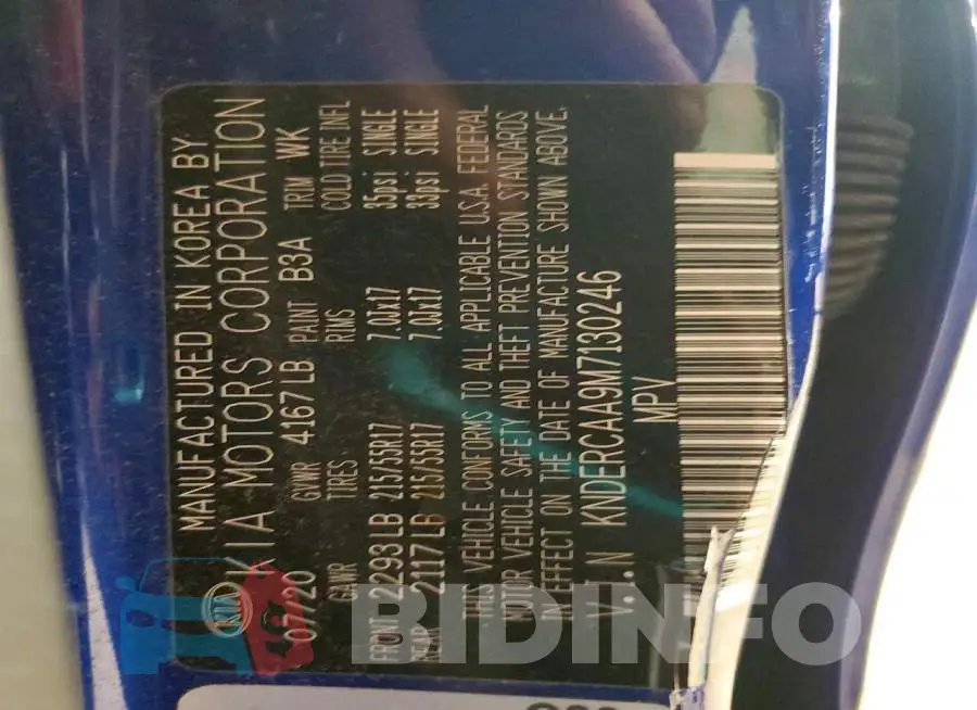 KNDERCAA9M7130246 Photo# 13