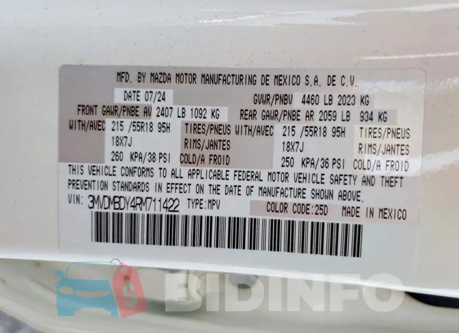 3MVDMBDY4RM711422 Photo# 13