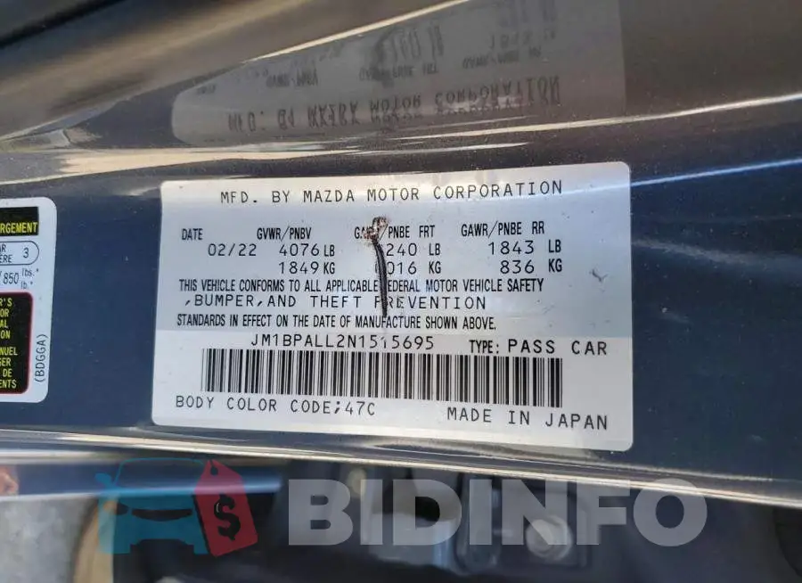 JM1BPALL2N1515695 Photo# 12