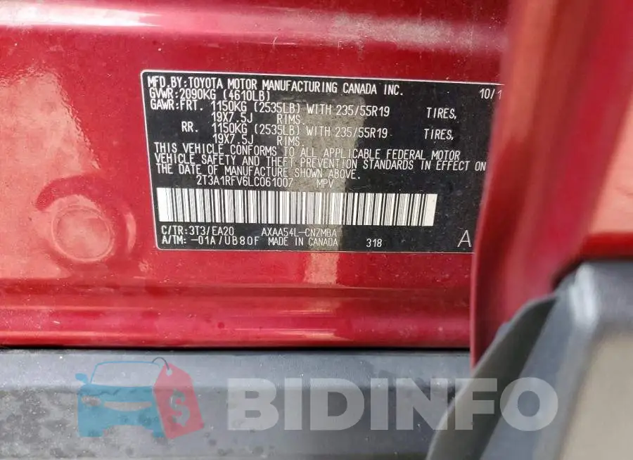2T3A1RFV6LC061007 Photo# 14