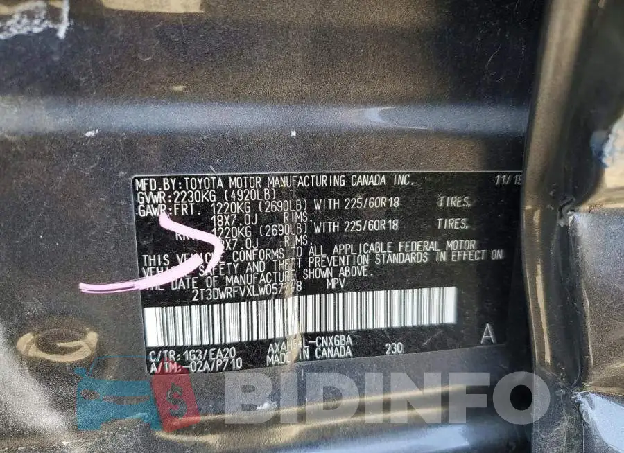 2T3DWRFVXLW057748 Photo# 13