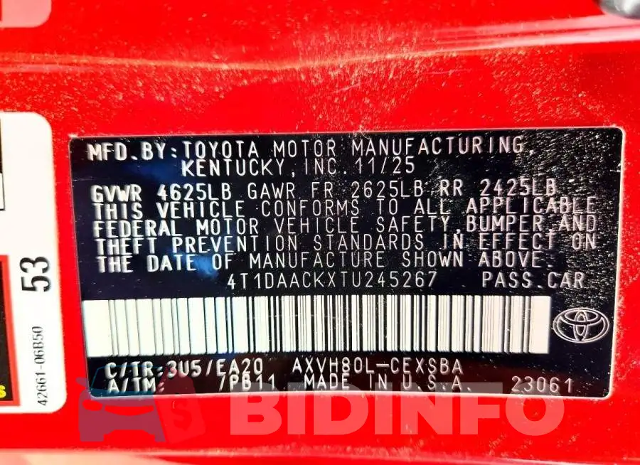 4T1DAACKXTU245267 Photo# 13