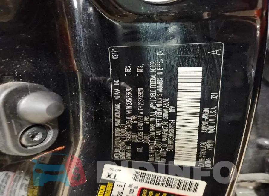 5TDEBRCHXMS039154 Photo# 13