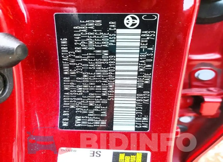 5YFB4MDE0PP031839 Photo# 12