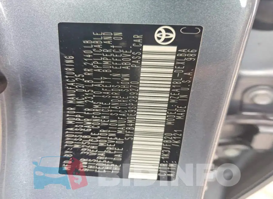 5YFB4MDE9SP289270 Photo# 12