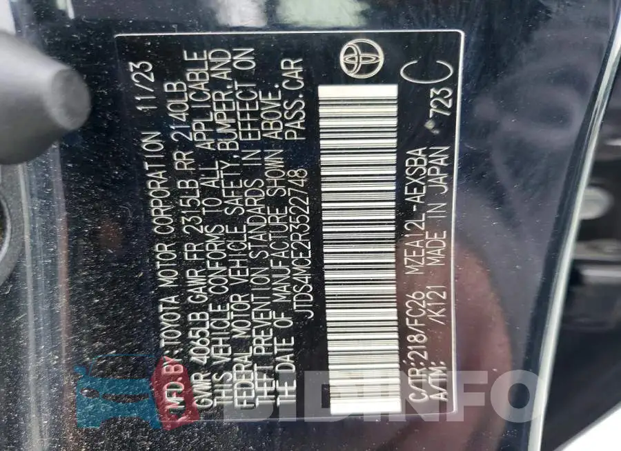 JTDS4MCE2R3522748 Photo# 13