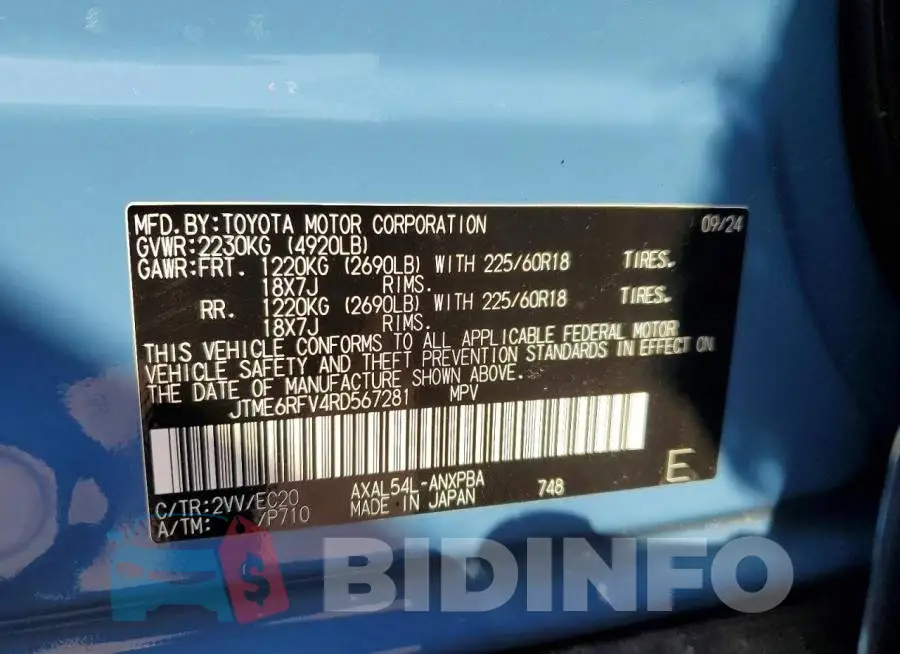 JTME6RFV4RD567281 Photo# 13