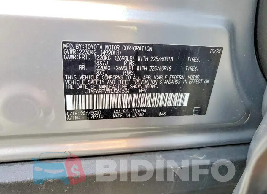 JTME6RFV8RJ061504 Photo# 13