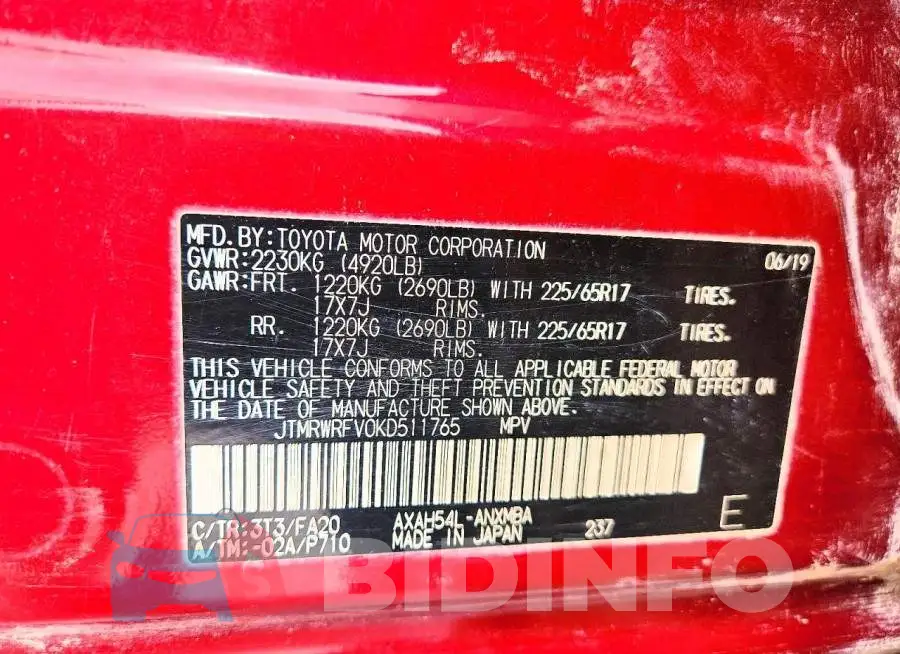 JTMRWRFV0KD511765 Photo# 13