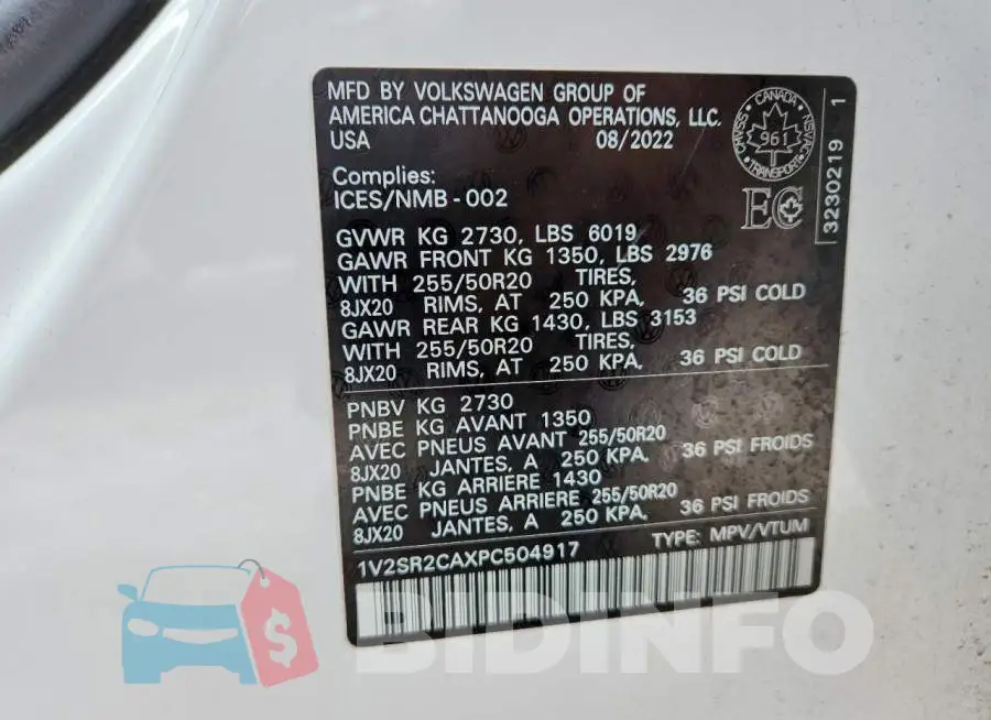 1V2SR2CAXPC504917 Photo# 13