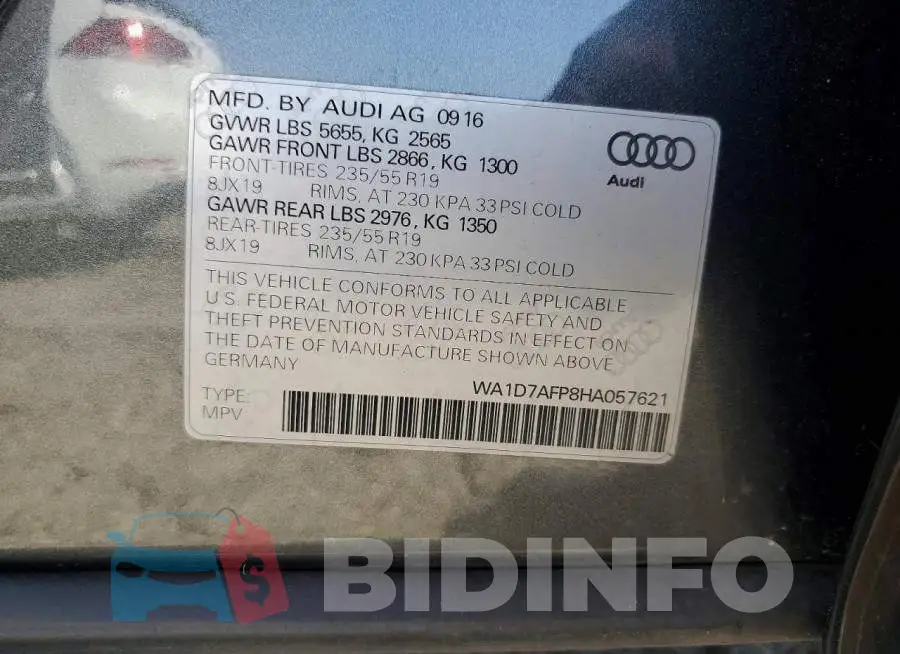 WA1D7AFP8HA057621 Photo# 13