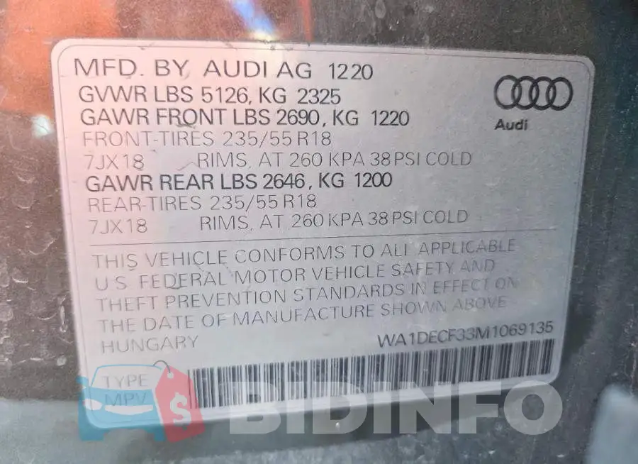 WA1DECF33M1069135 Photo# 14