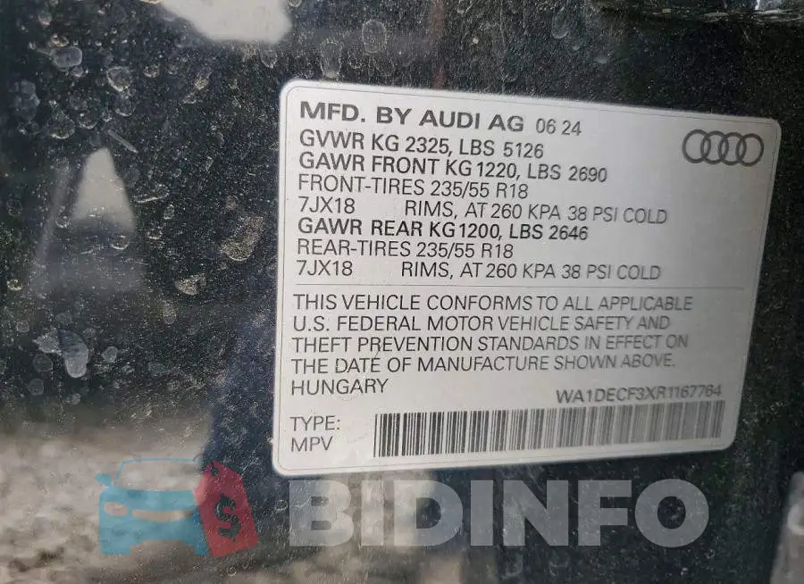WA1DECF3XR1167764 Photo# 14