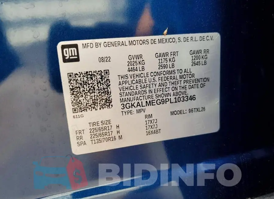 3GKALMEG9PL103346 Photo# 13