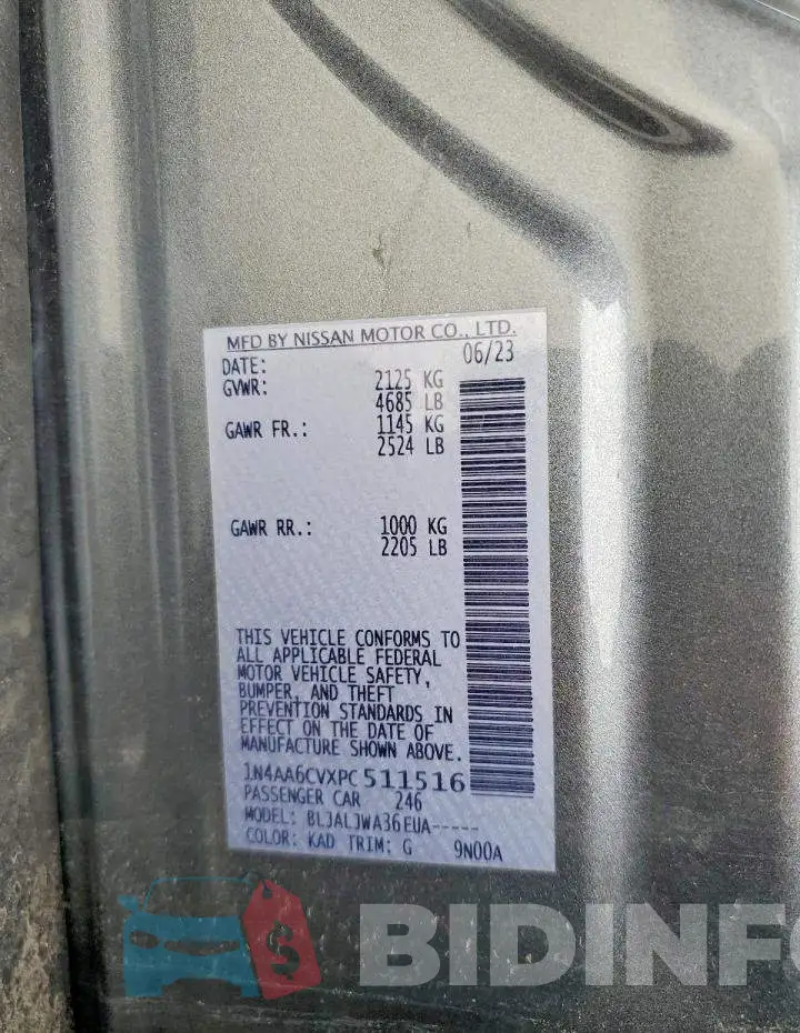 1N4AA6CVXPC511516 Photo# 12