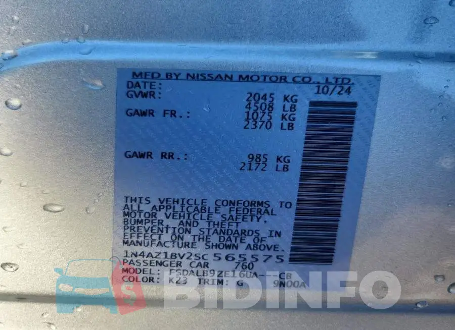1N4AZ1BV2SC565575 Photo# 13