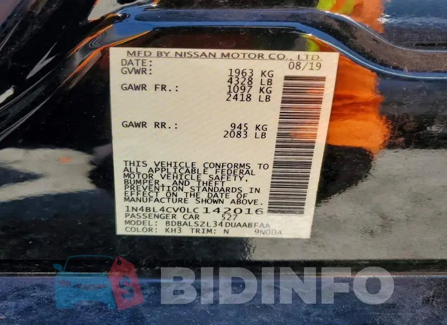 1N4BL4CV0LC142016 Photo# 12