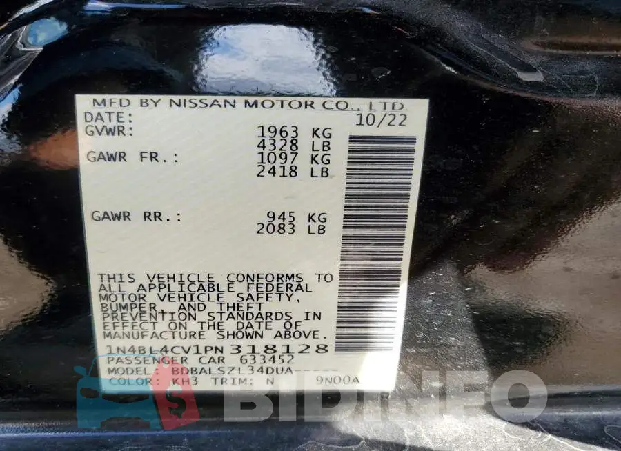 1N4BL4CV1PN318128 Photo# 12