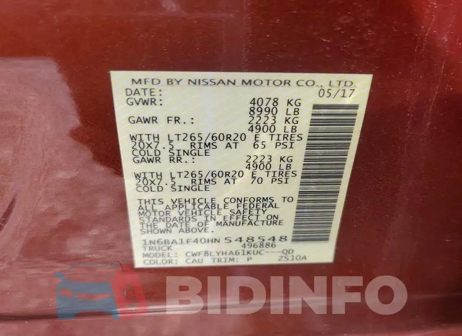 1N6BA1F40HN548548 Photo# 12