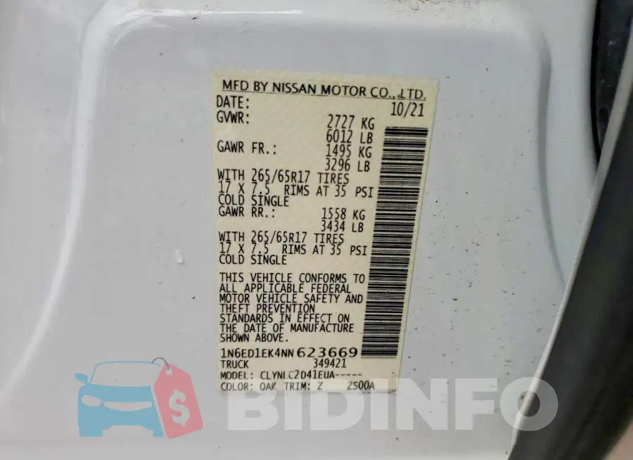 1N6ED1EK4NN623669 Photo# 12
