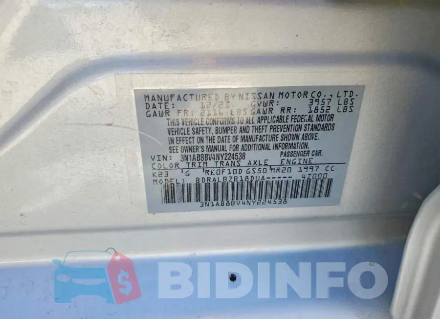 3N1AB8BV4NY224538 Photo# 12