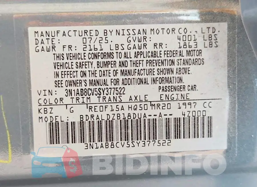 3N1AB8CV5SY377522 Photo# 12