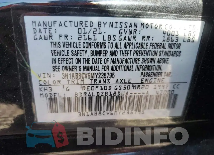 3N1AB8CV6MY235795 Photo# 13